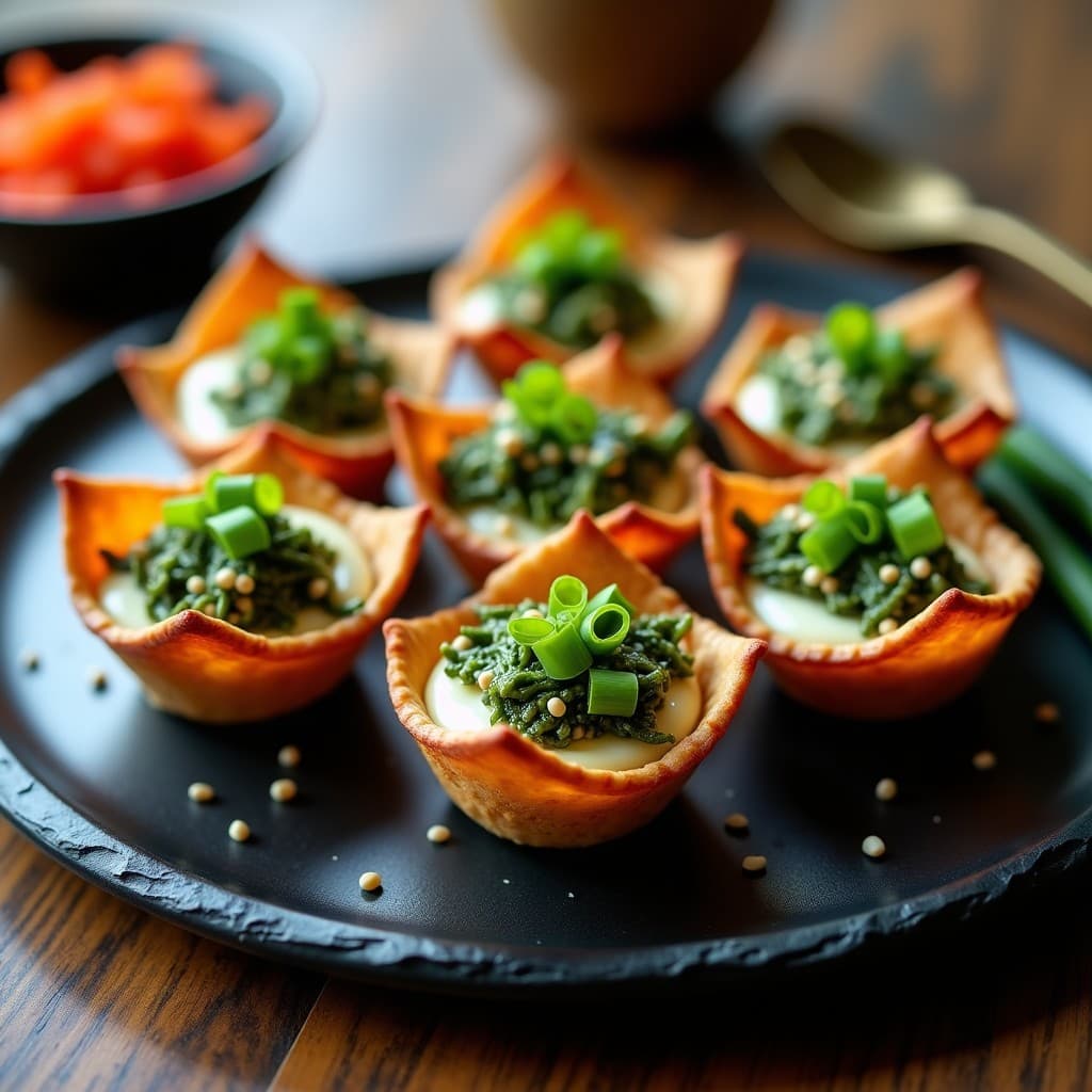 Tartaletas de Algas Wakame y Queso de Anacardos: Receta Vegana de Sushi en Airfryer sin Pescado