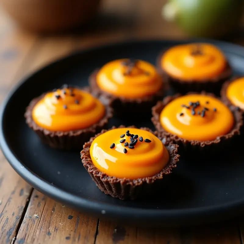 Tartaletas de Masa de Lentejas Negras con Puré de Calabaza Kabocha: Receta Japonesa Vegana