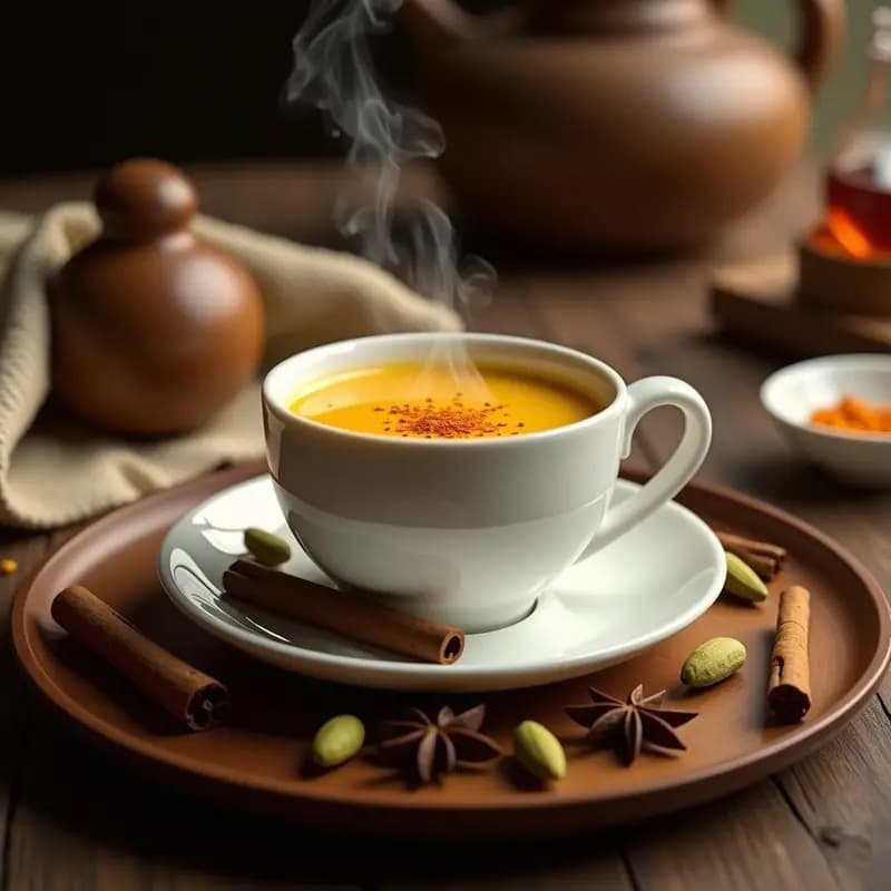 Té de Masala con Leche de Almendras y Azafrán: Bebida India Aromática y Sin Lácteos