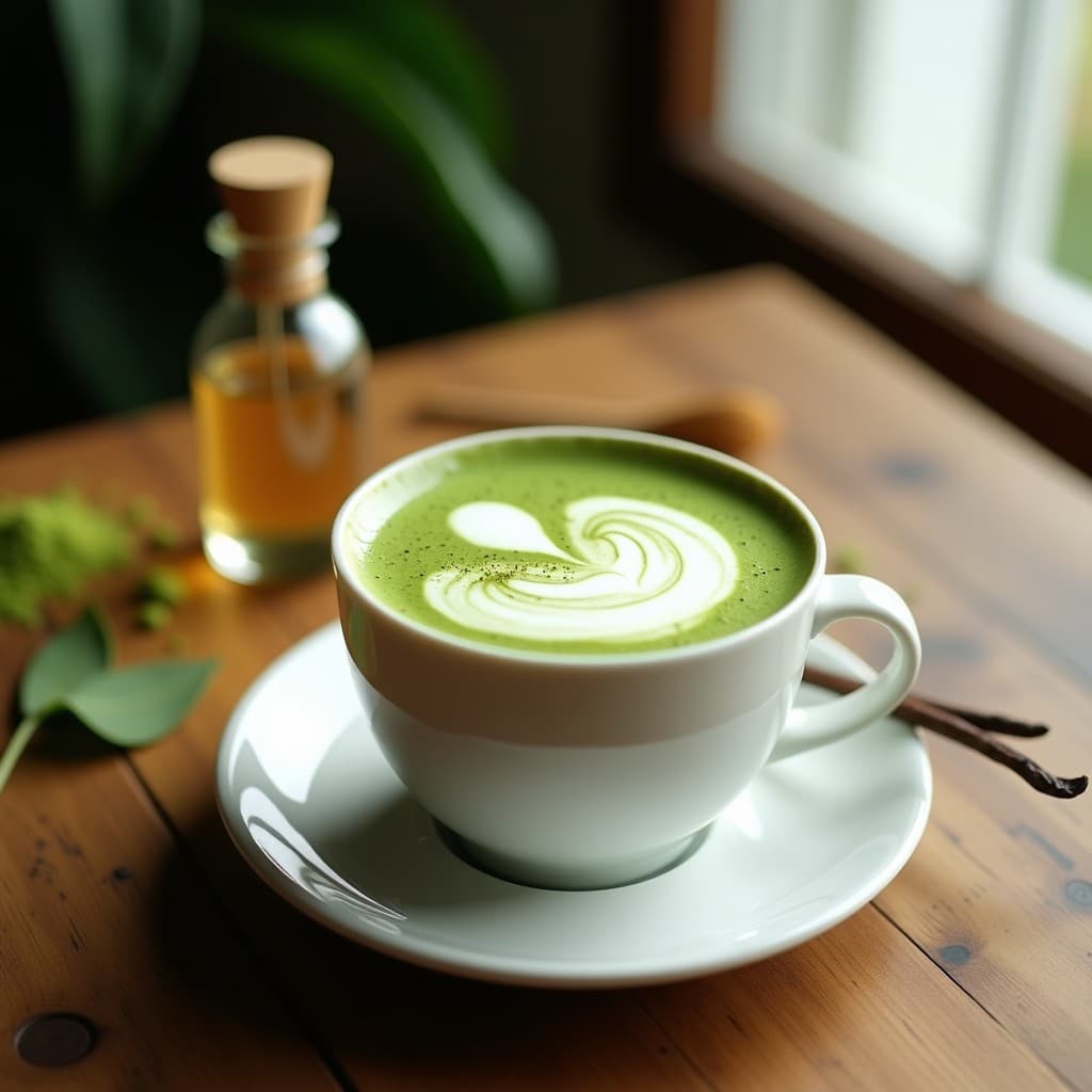 Té Matcha Latte con Leche de Avena y Esencia de Vainilla: Bebida Energizante y Antioxidante