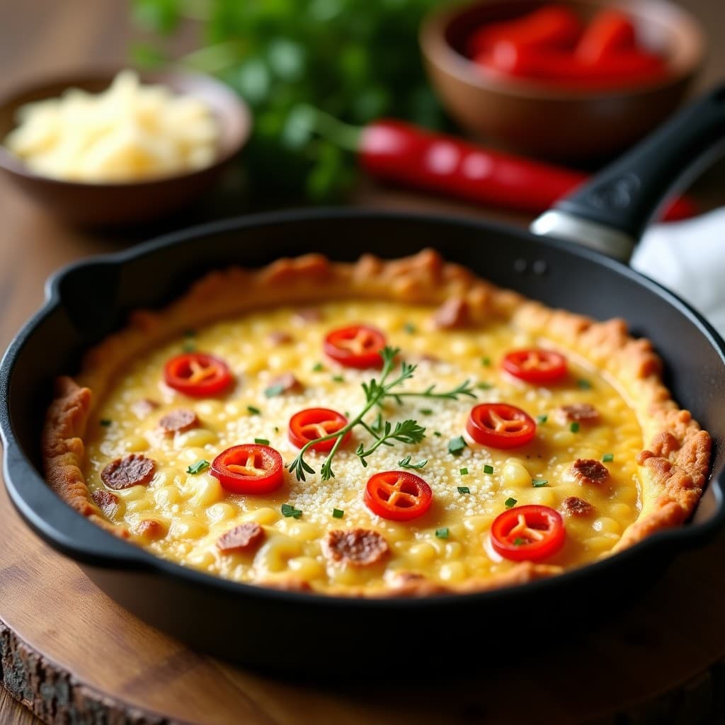 Tortilla de Coliflor y Pimientos de Piquillo: Receta Keto en Sartén Antiadherente