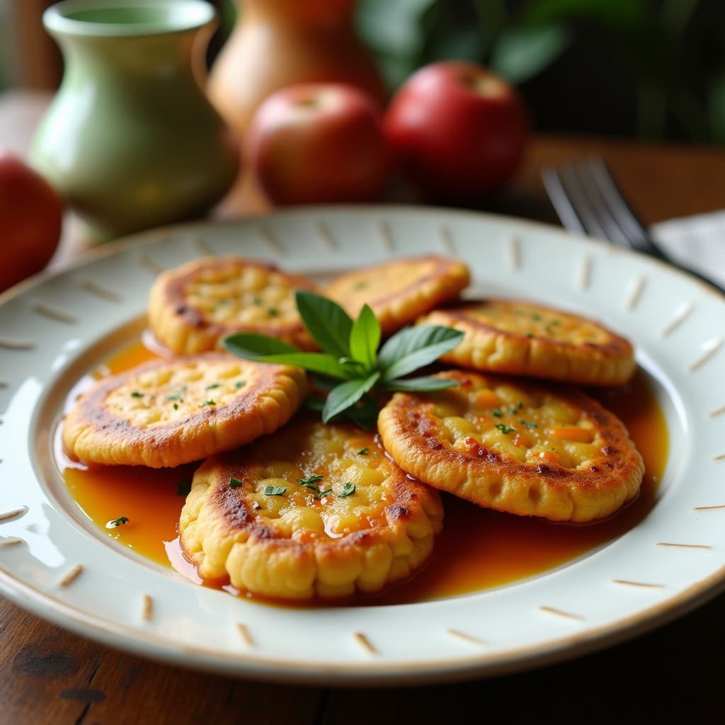Tortitas doradas de calabacín y semillas de cáñamo servidas en un plato blanco, con semillas de cáñamo espolvoreadas por encima y acompañadas de rodajas de aguacate y perejil fresco. Desayuno sin gluten y alto en omega-3.