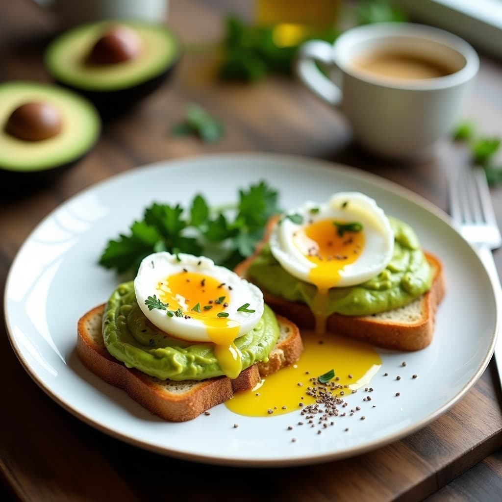 Tostadas de Aguacate con Huevo Pochado y Semillas de Chía: Desayuno Keto en 10 Minutos