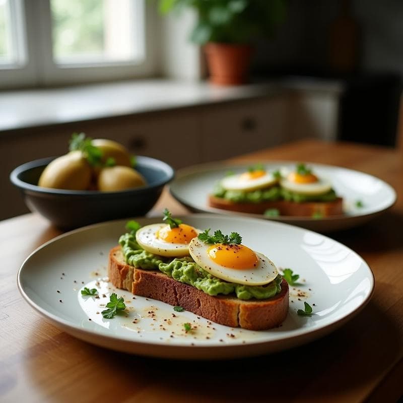 Tostadas de Pan de Centeno con Avocado Asado y Huevos de Codorniz: Desayuno Keto en Airfryer