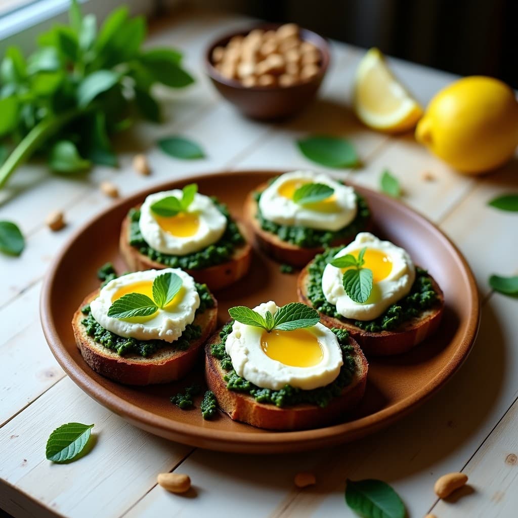 Tostadas de Pan de Centeno con Pesto de Ortigas y Ricotta: Receta Salvaje y Nutritiva