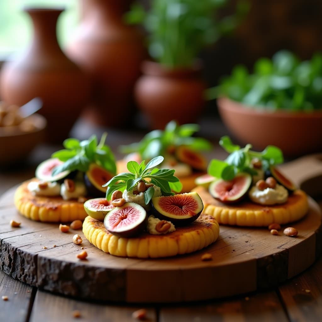 Tostadas de Pan de Maíz con Higo Asado y Queso de Cabra: Receta Mexicana Gourmet