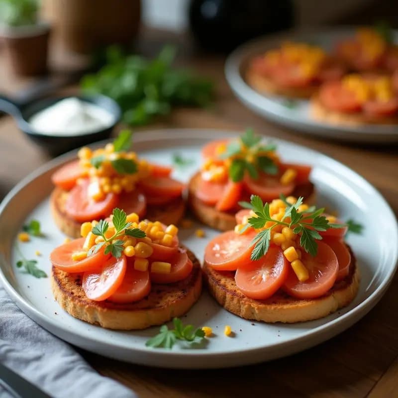 Plato de tostadas de pan de pumpernickel oscuro con láminas de salmón gravlax rosa pálido, eneldo fresco verde, salsa cremosa de yogur y pimienta rosa, servidas sobre una tabla de madera rústica con fondo de cocina nórdica.