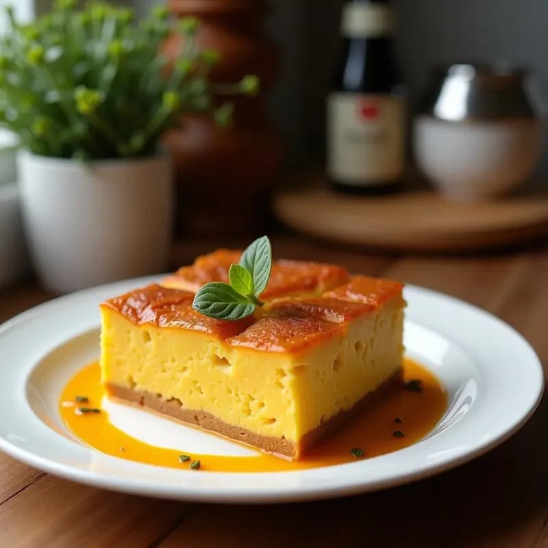 Turrón vegano de almendras en molde rectangular, con superficie dorada y almendras enteras decorando la parte superior, cortado en porciones sobre papel de horno rústico.