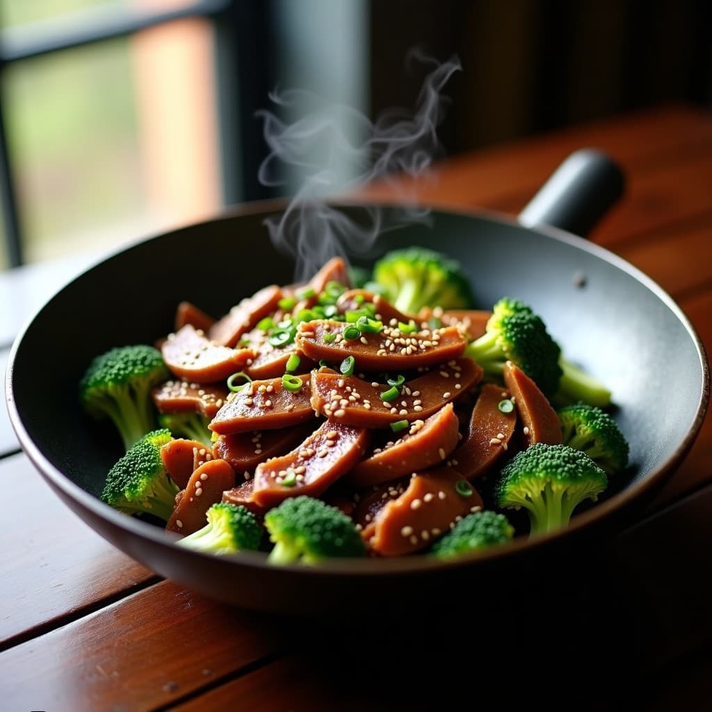Wok de Ternera con Brócoli y Salsa de Ostras Vegana: Receta China en 15 Minutos Keto