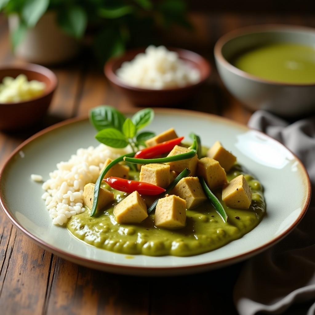 Curry Verde Cremoso de Pollo y Bambú: Receta Fácil en 30 Minutos