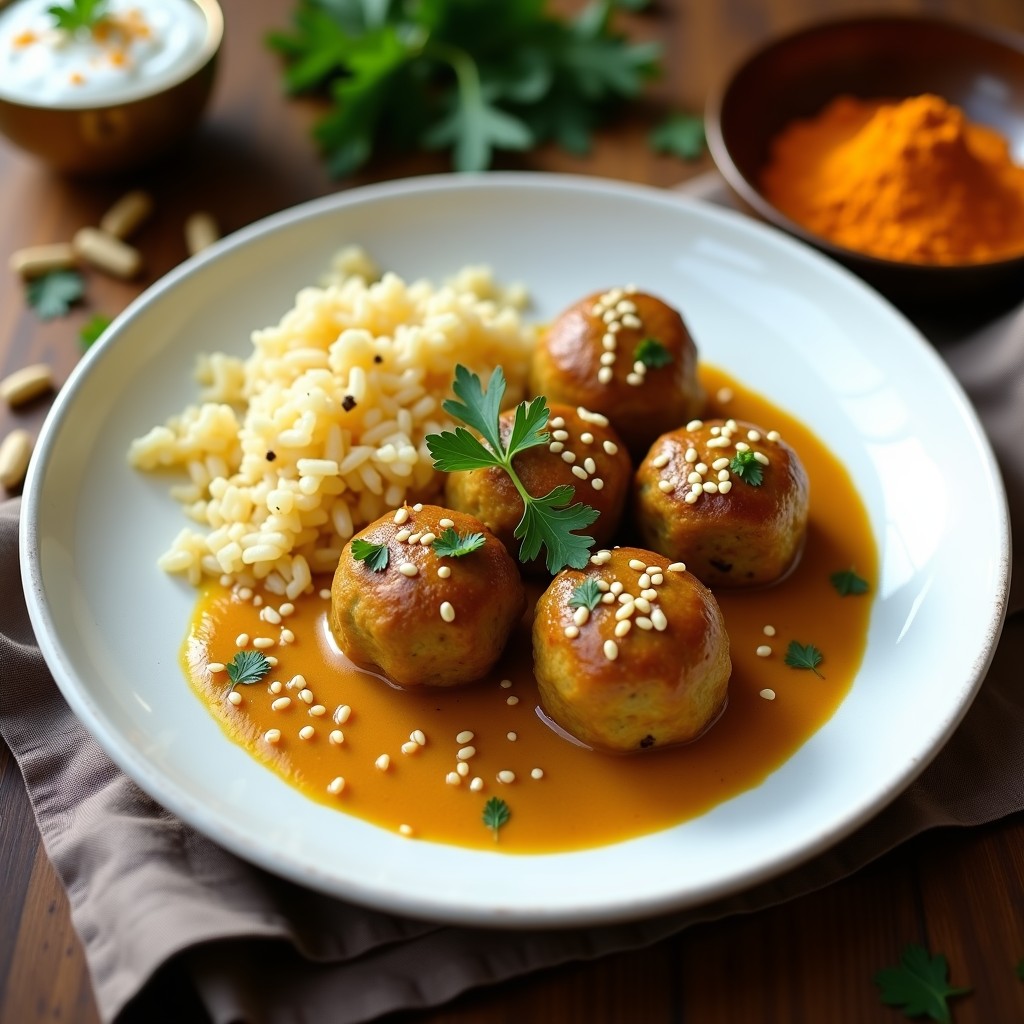 Albóndigas de Berenjena y Lentejas al Curry: Receta Vegana Sin Gluten y Ricas en Fibra