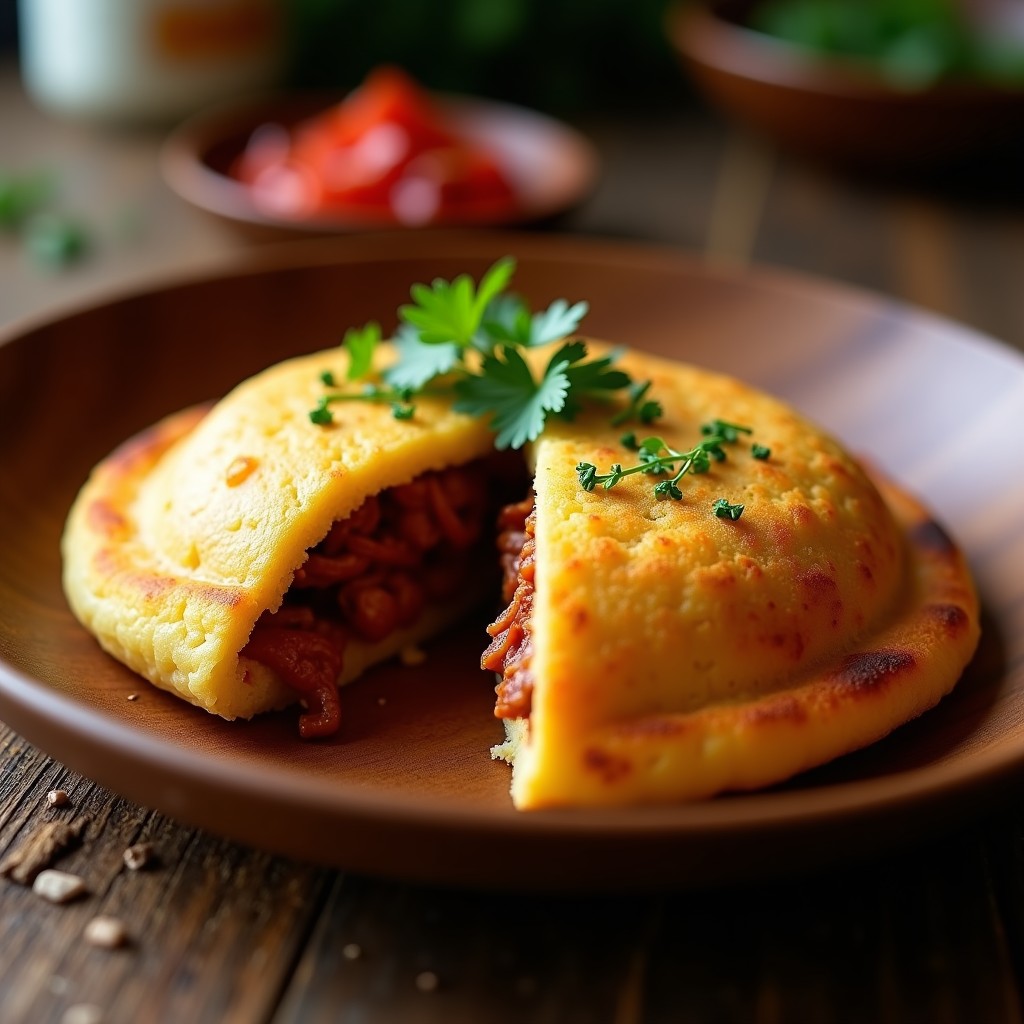 Arepa de Yuca y Chorizo Vegano: Receta Colombiana Sin Gluten en Sartén