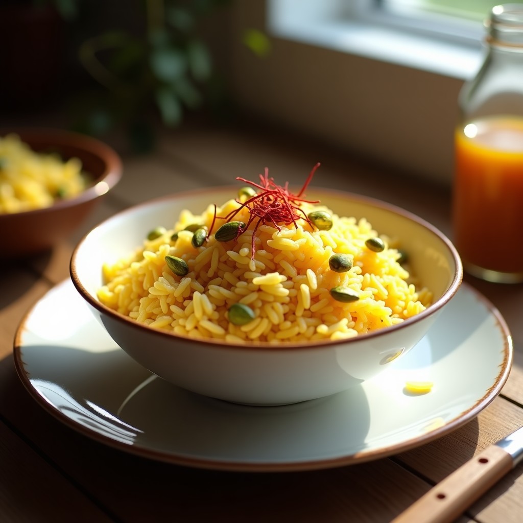 Arroz Basmati con Azafrán y Pistachos: Receta Persa Aromática en Olla Express