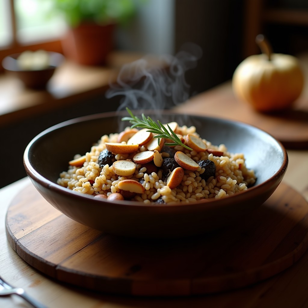 Arroz Salvaje con Setas Portobello y Trufa Negra: Receta Vegana Gourmet en Thermomix