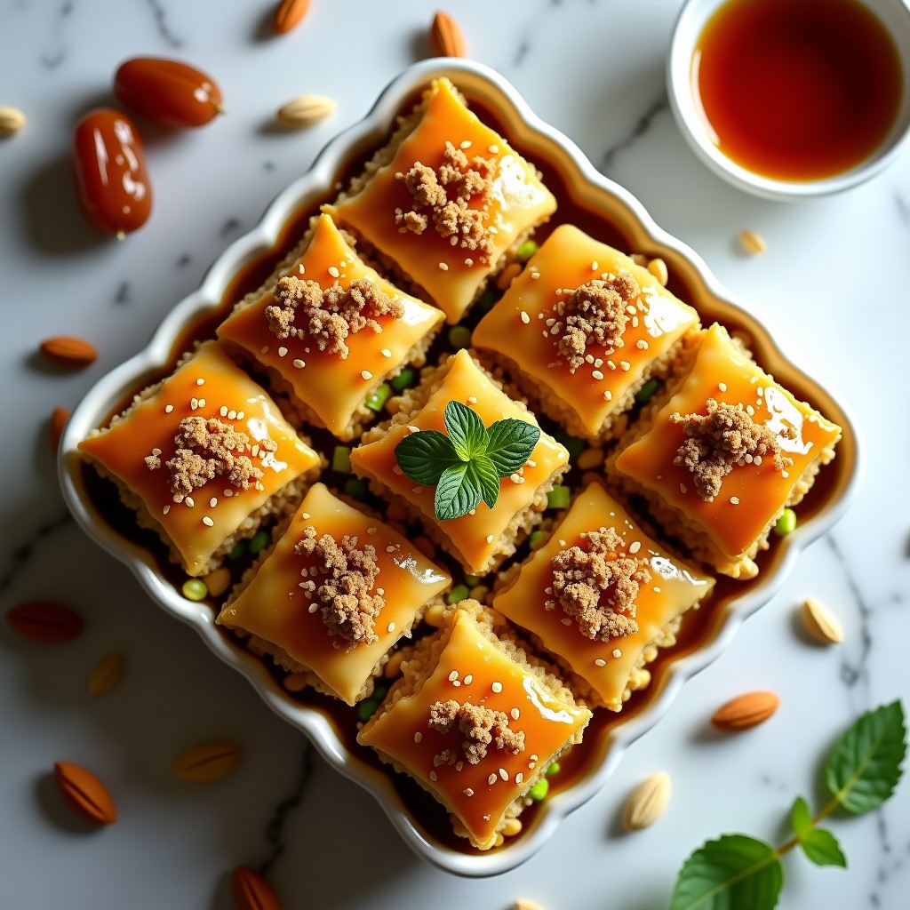 Baklava de Pistacho y Dátiles con Miel de Agave: Postre Turco Vegano Sin Mantequilla y Sin Horno