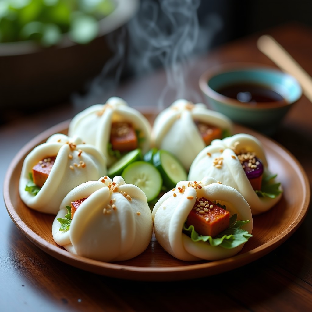 Bao Vegano al Vapor con Tofu Marinado: Receta China Sin Gluten en Thermomix
