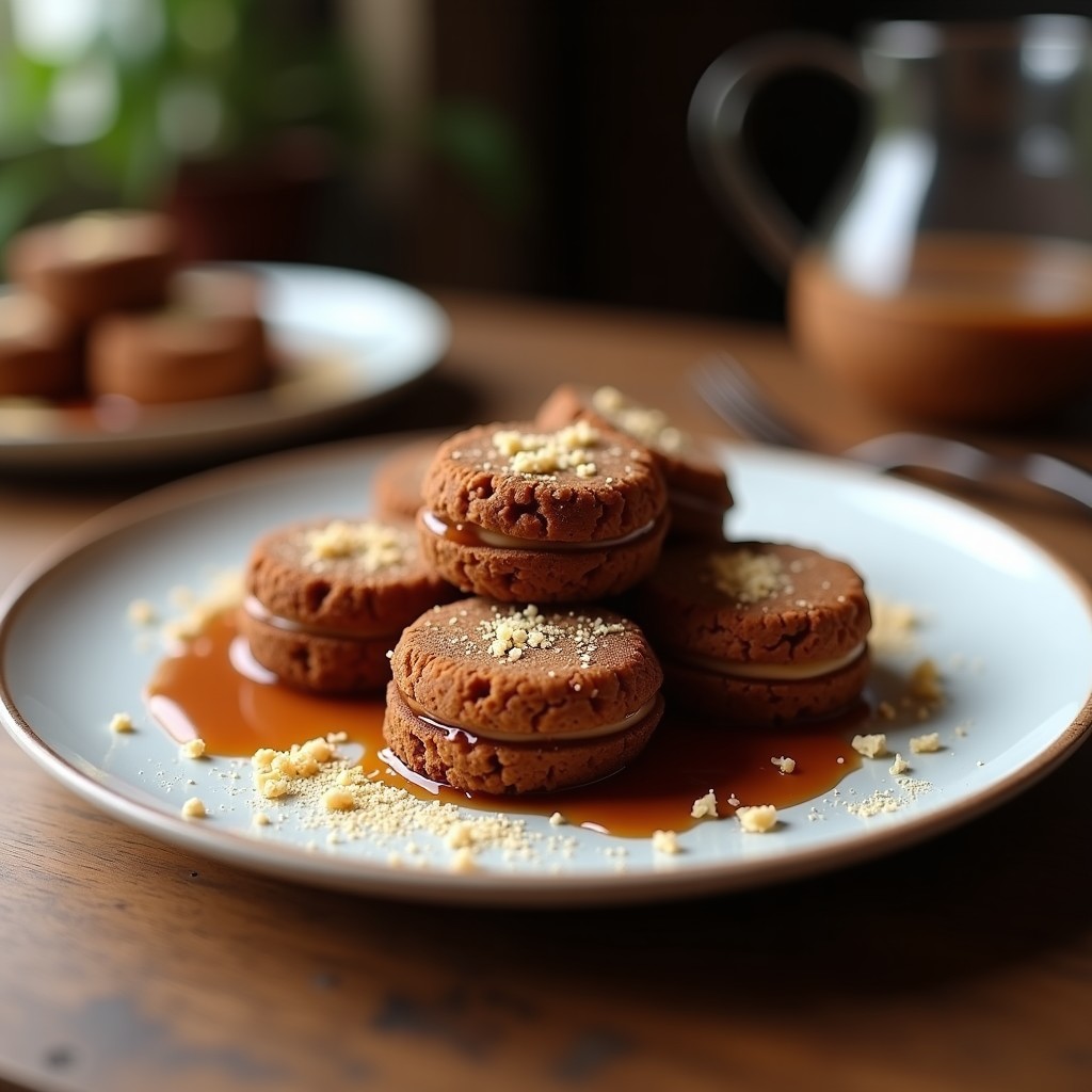 Barritas energéticas de dátiles y cacao puro cortadas en rectángulos, con textura compacta y trozos de almendras fileteadas visibles, apiladas sobre un papel de horno rústico con cacao en polvo espolvoreado alrededor. Snack vegano ideal para deportistas.