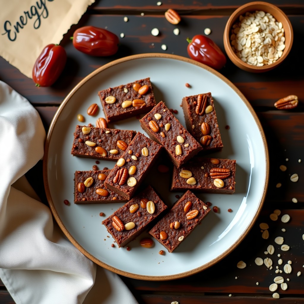 Barritas de Dátiles, Nueces y Polvo de Maca: Snack Energético sin Horno para Deportistas