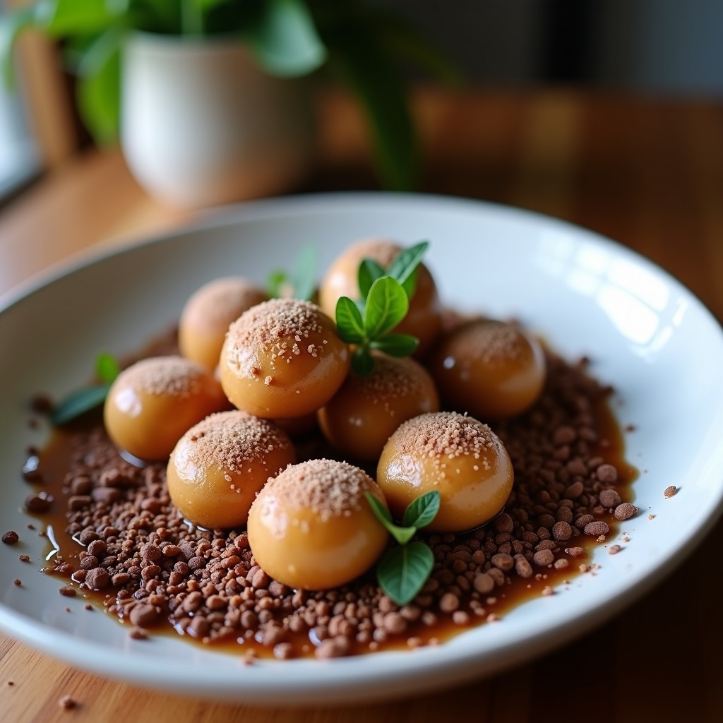 Barritas energéticas keto de harina de hongos reishi y cacao, con semillas de sésamo en la superficie, cortadas en rectángulos y colocadas sobre un papel de horno rústico con fondo de madera oscura.