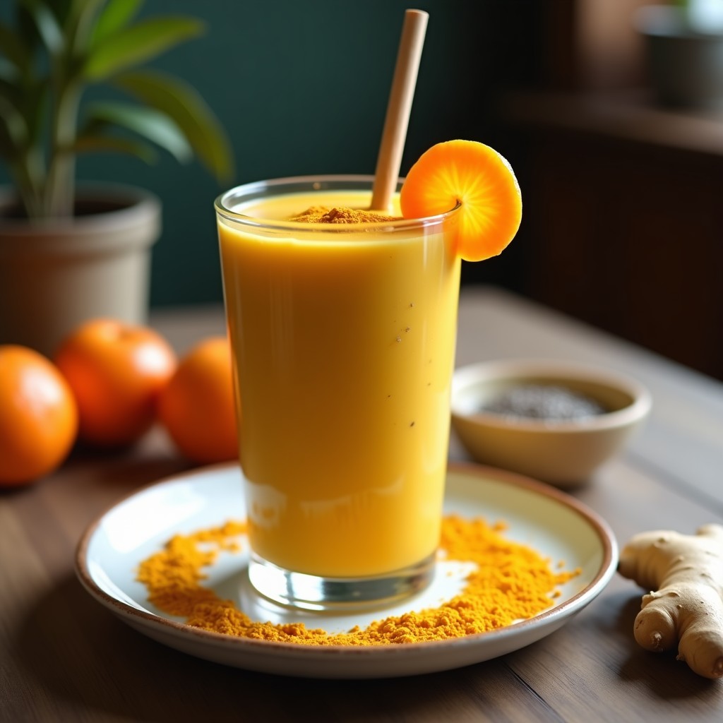 Batido de Albaricoque y Cúrcuma con Leche de Mandarina: Bebida Antiinflamatoria Sin Lactosa