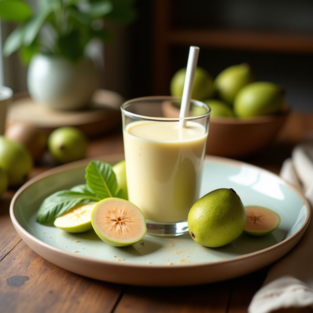 Batido de Guayaba y Jengibre con Leche de Coco: Bebida Tropical Vegana en 5 Minutos