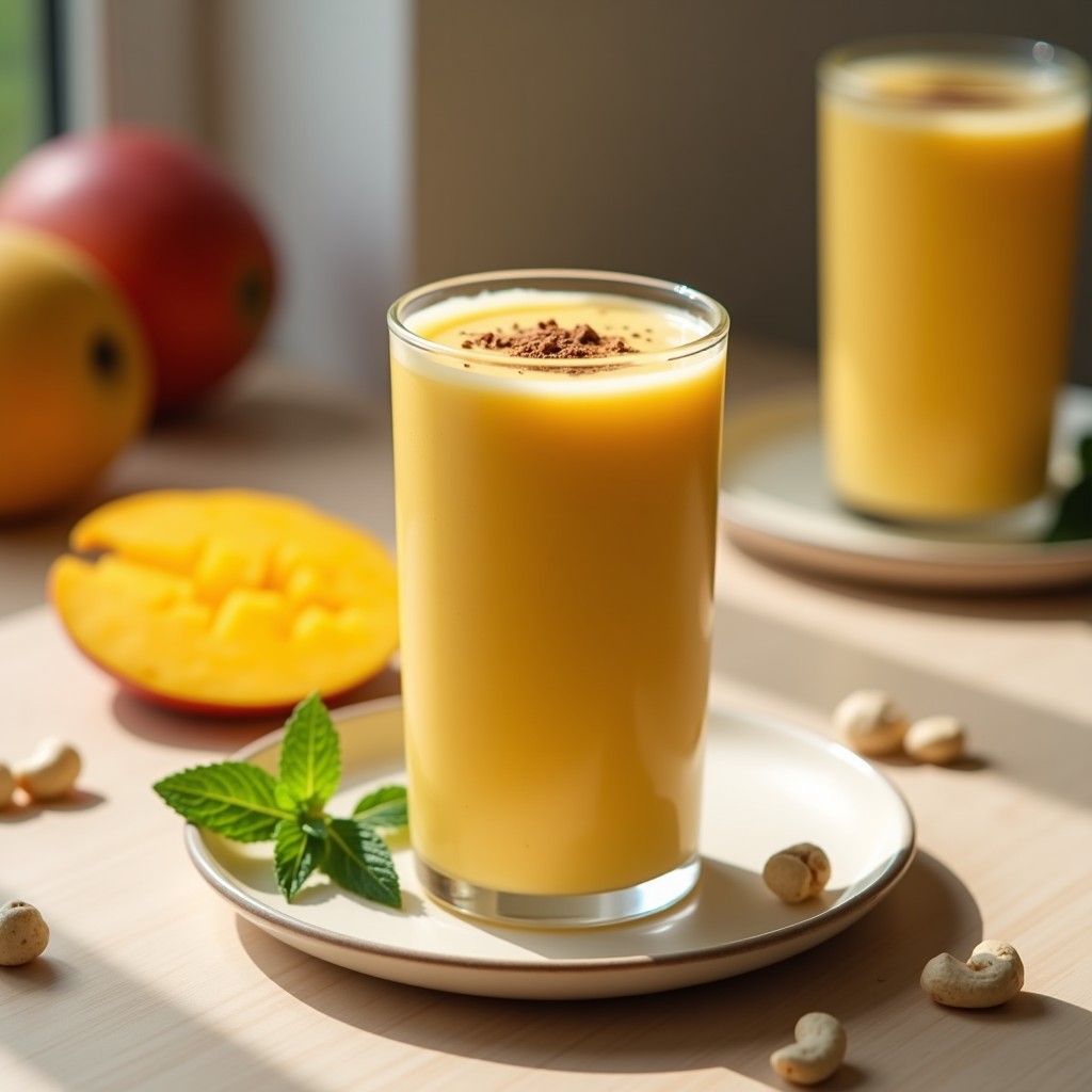 Batido de Mango, Chía y Leche de Anacardos: Bebida Tropical y Saciante en 5 Minutos