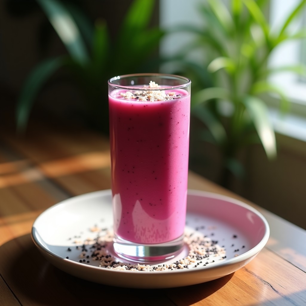 Batido de Pitaya y Chía: Bebida Detox Vegana con Toque Tropical