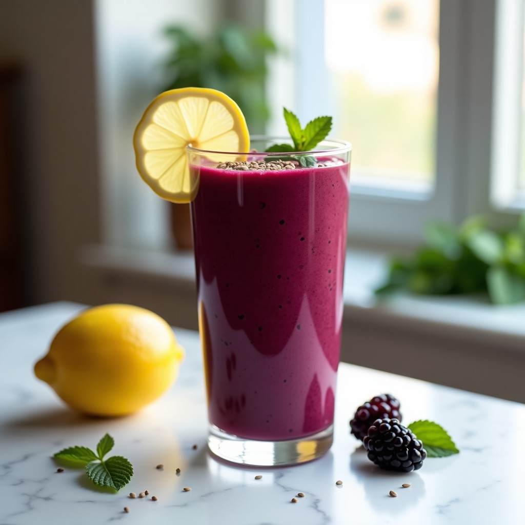 Batido de Remolacha, Zarzamora y Jengibre: Bebida Detox con Semillas de Cáñamo en 5 Minutos
