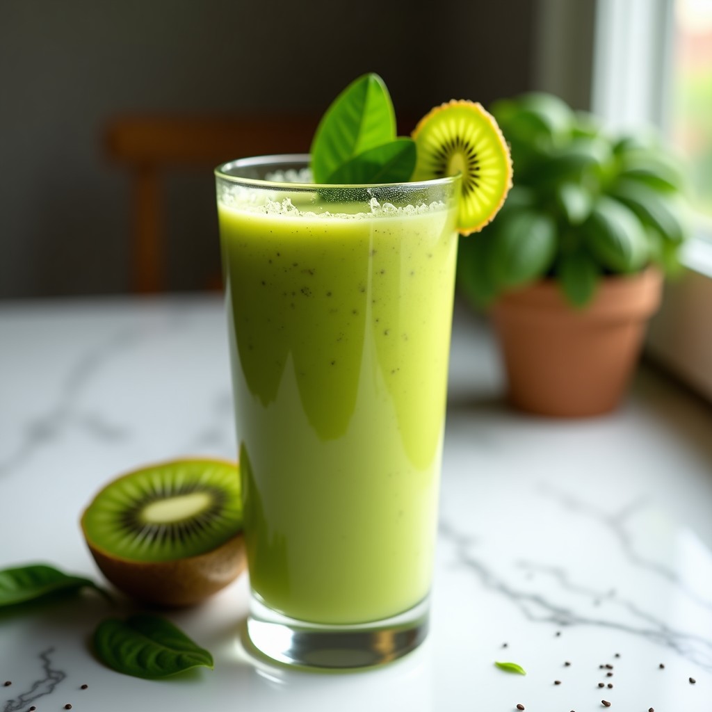 Batido Verde de Espinaca, Kiwi y Jengibre: Bebida Detox y Energética en 5 Minutos