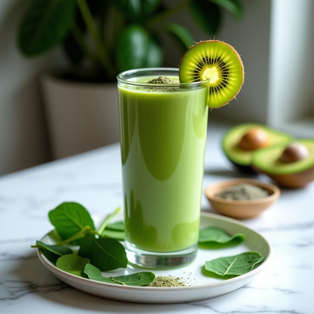 Batido Verde de Kiwi y Espirulina: Bebida Detox para Empezar el Día con Energía