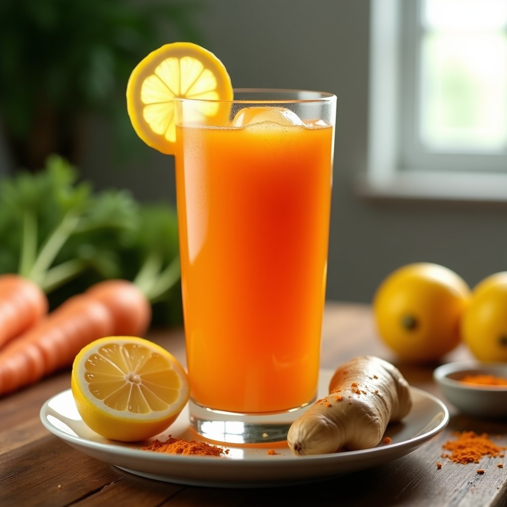 Batido de Zanahoria y Jengibre con Cúrcuma y Pimienta Negra: Bebida Detox en 5 Minutos
