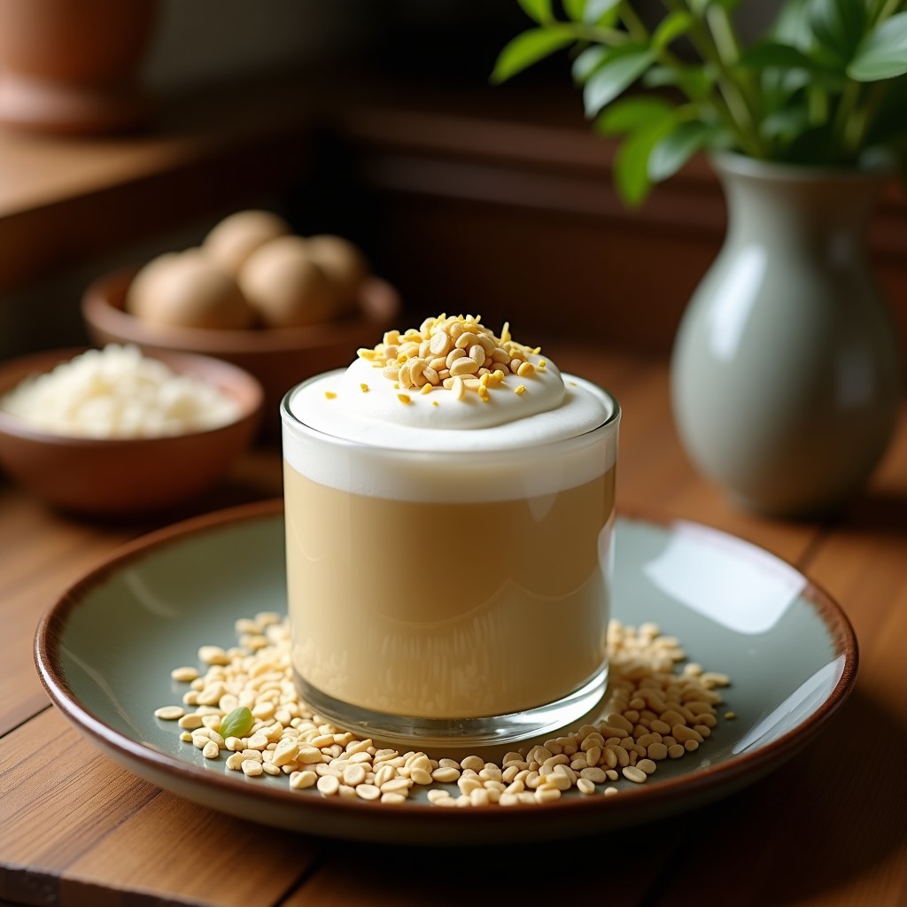 Bebida de Avena y Cardamomo con Espuma de Coco: Receta Indiana Sin Lactosa y Calmante
