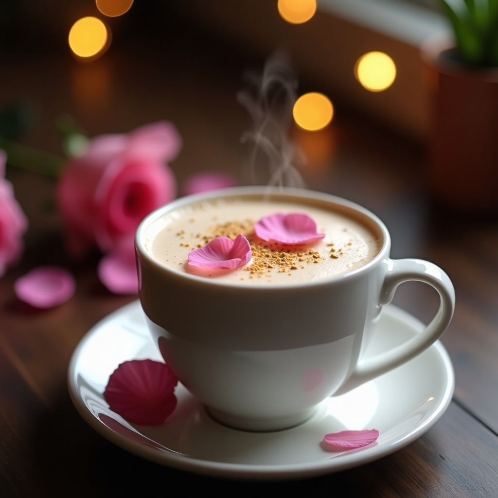 Bebida de Avena y Cardamomo con Esencia de Rosa: Latte Vegano y Relajante para la Noche
