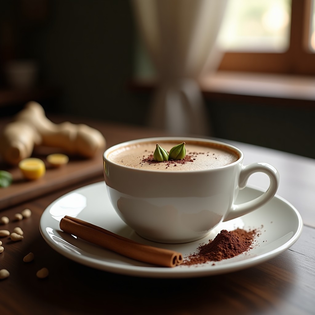 Bebida de Cacao y Cardamomo: Receta Ayurvédica Caliente Sin Cafeína para Relajación
