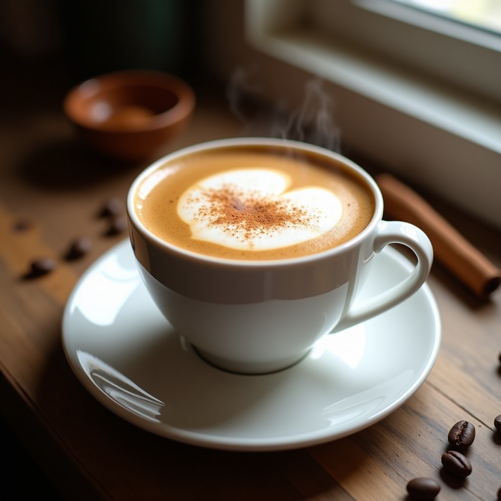 Bebida de Café con Leche de Cardo y Canela: Latte Italo-Español Sin Lactosa