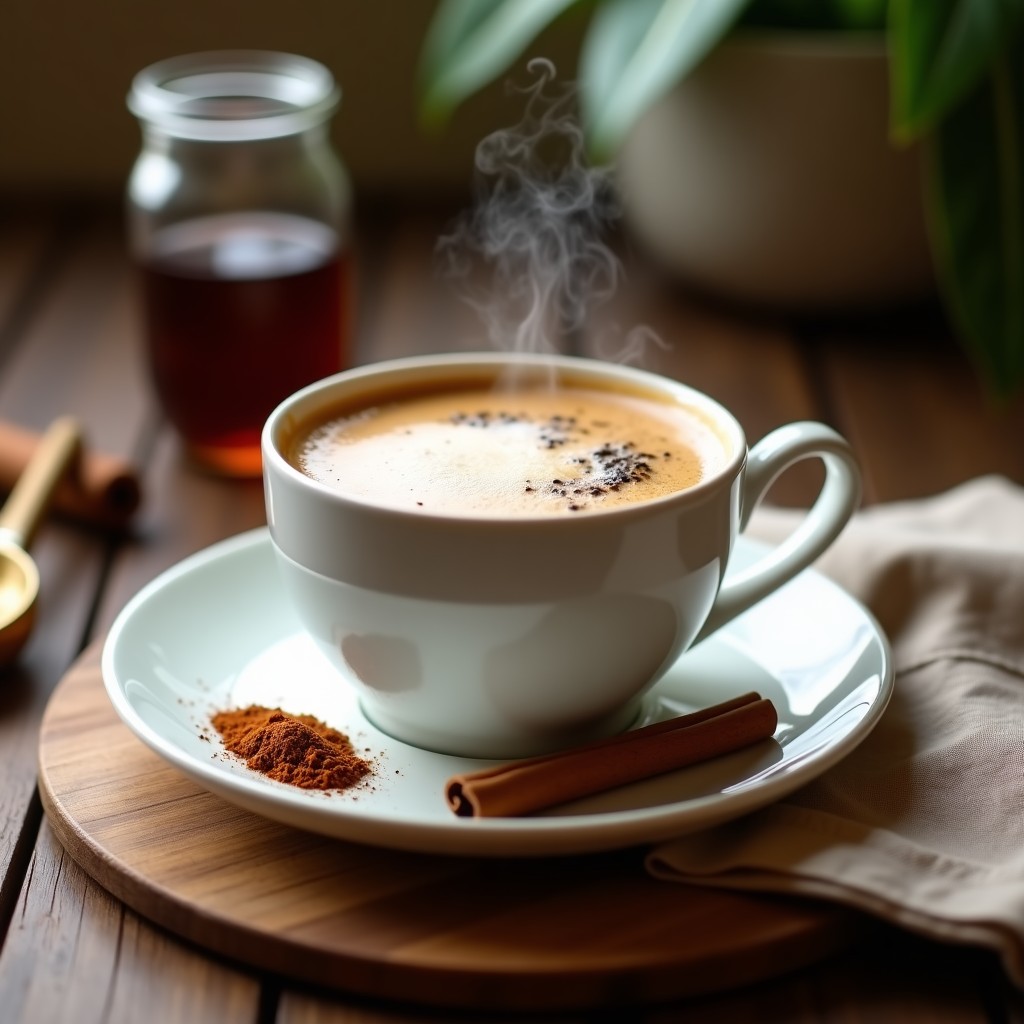 Bebida de Café con Hongo Reishi y Canela: Infusión Energizante y Antiinflamatoria