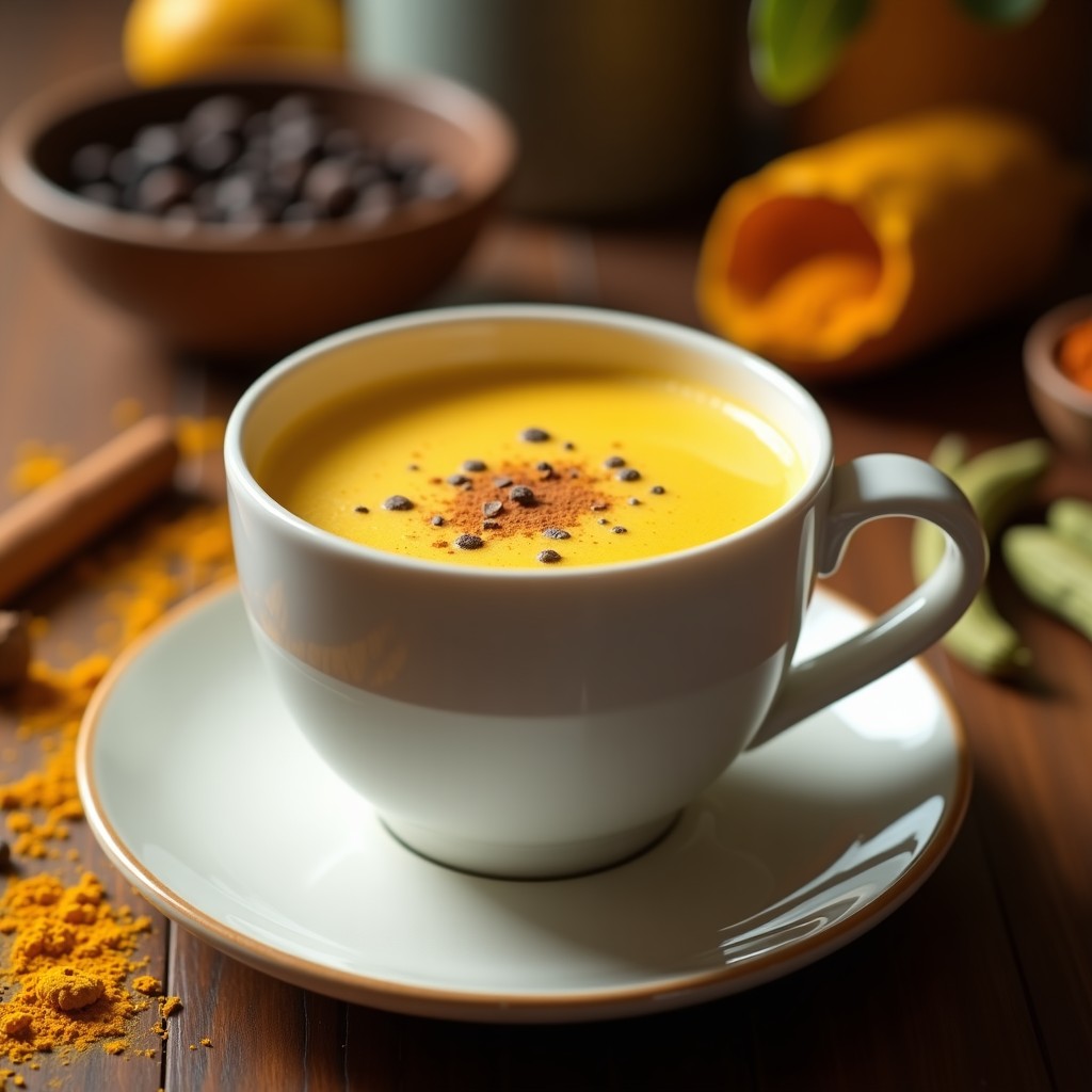 Bebida Dorada de Cúrcuma y Pimienta Negra con Leche de Almendras: Receta Antiinflamatoria en 5 Minutos