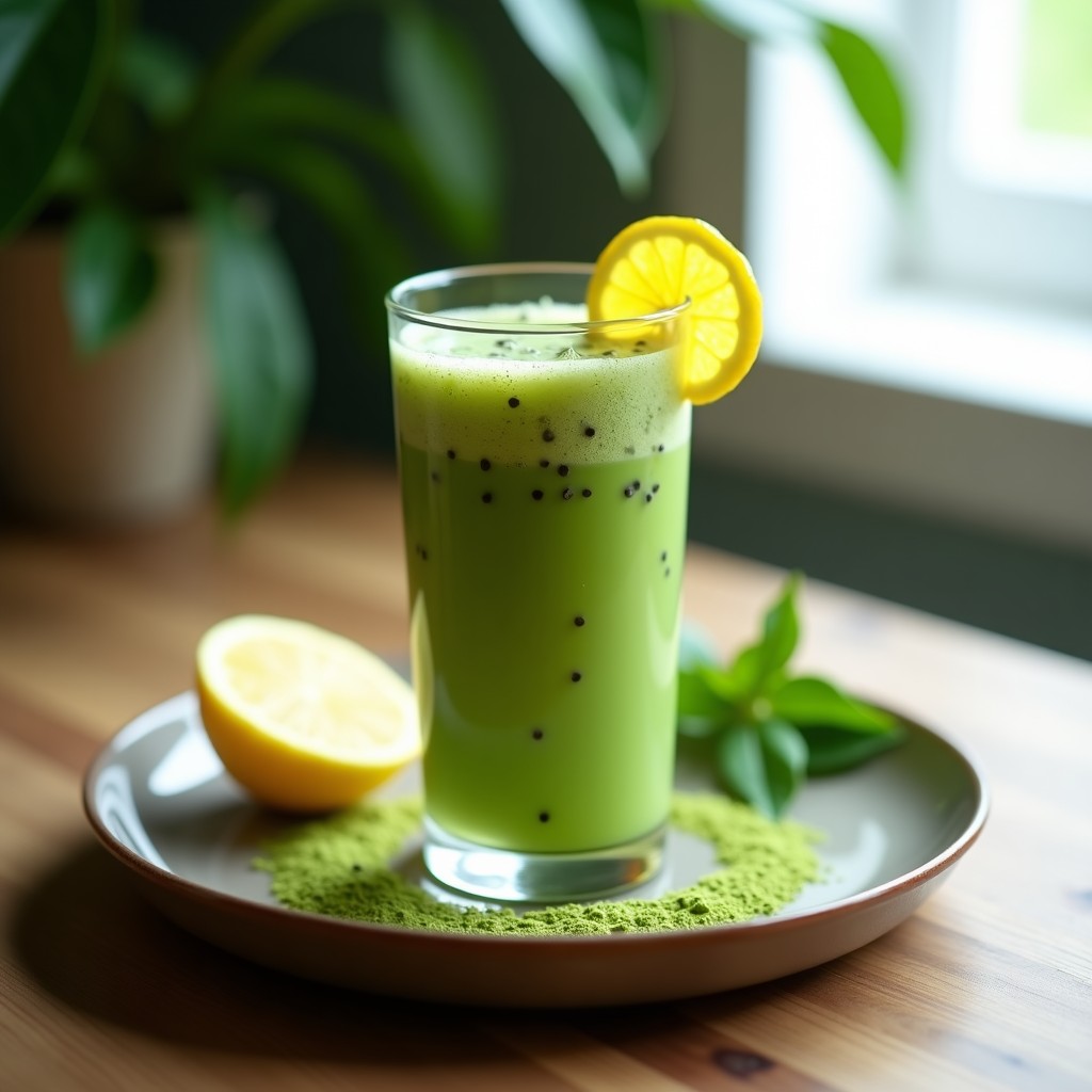 Bebida Energética de Matcha, Jengibre y Limón: Receta Detox y Sin Cafeína para la Mañana