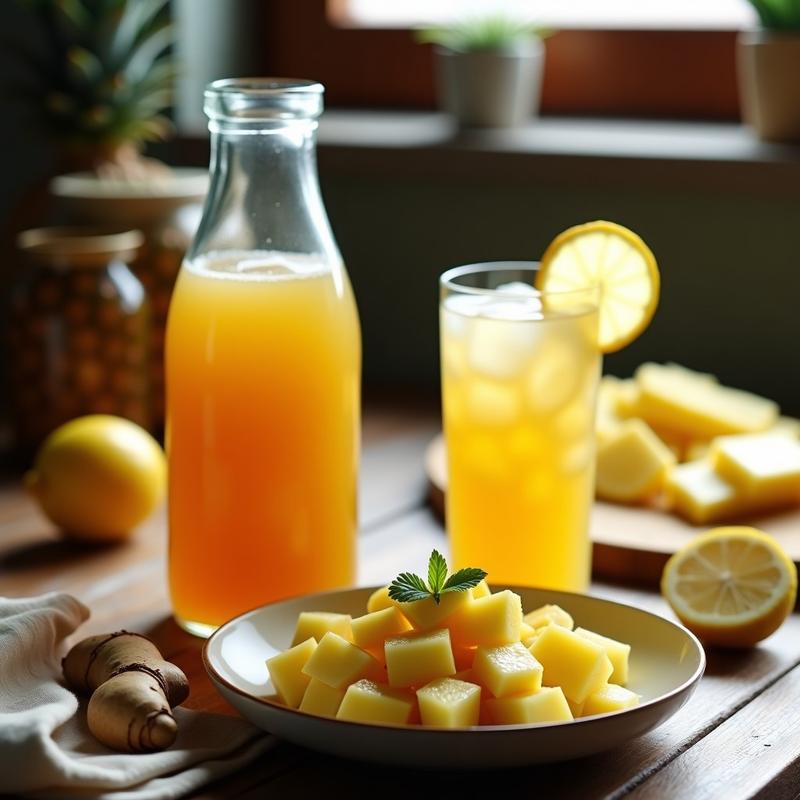 Bebida Fermentada de Jengibre y Piña con Probióticos: Receta Coreana para Digestión en 3 Días