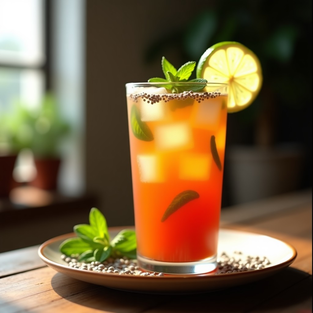 Bebida de Tamarindo y Jengibre con Chía: Refresco Mexicano Energético y Sin Azúcar
