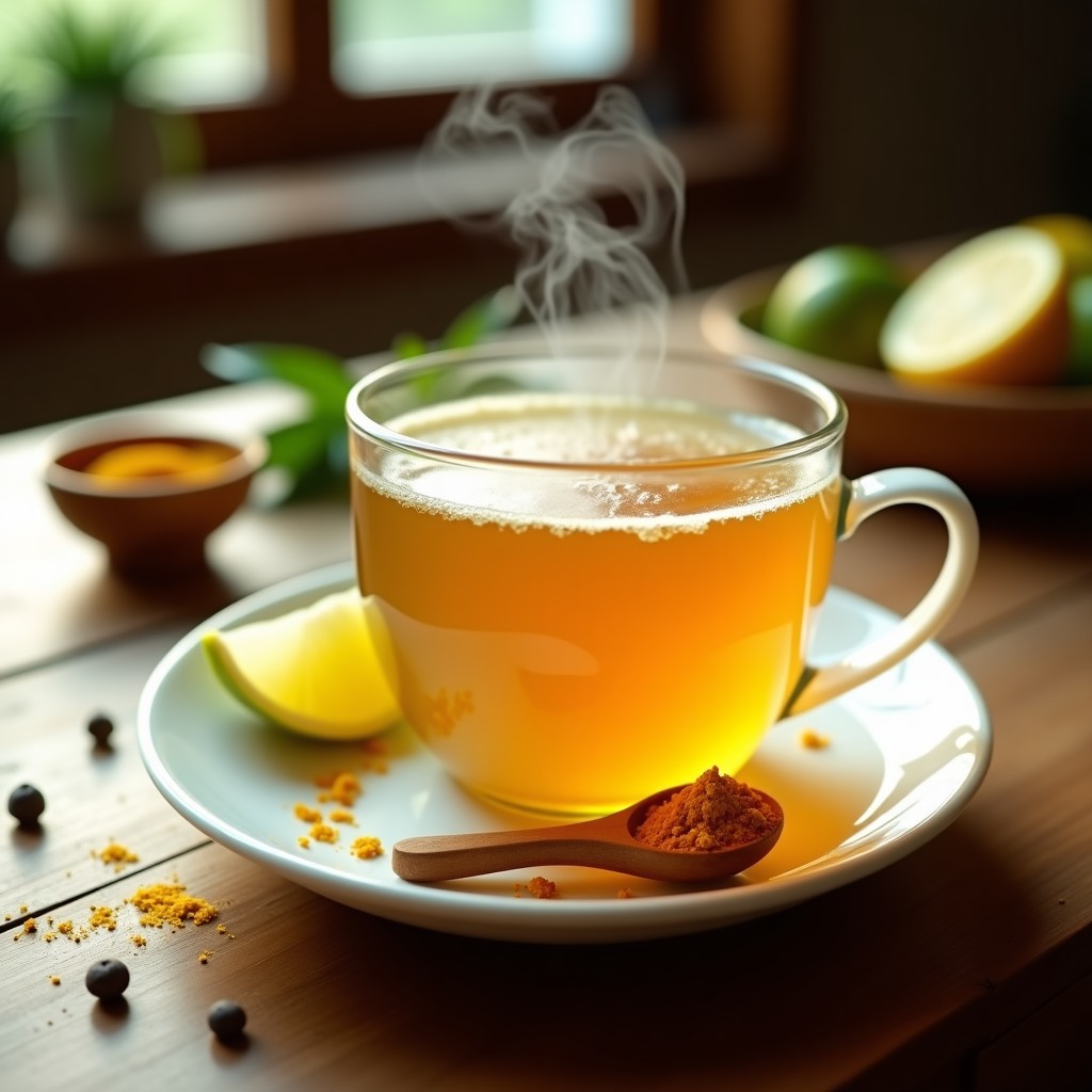 Bebida de Té Verde y Jengibre con Limón y Cúrcuma: Detox Antiinflamatorio en 5 Minutos