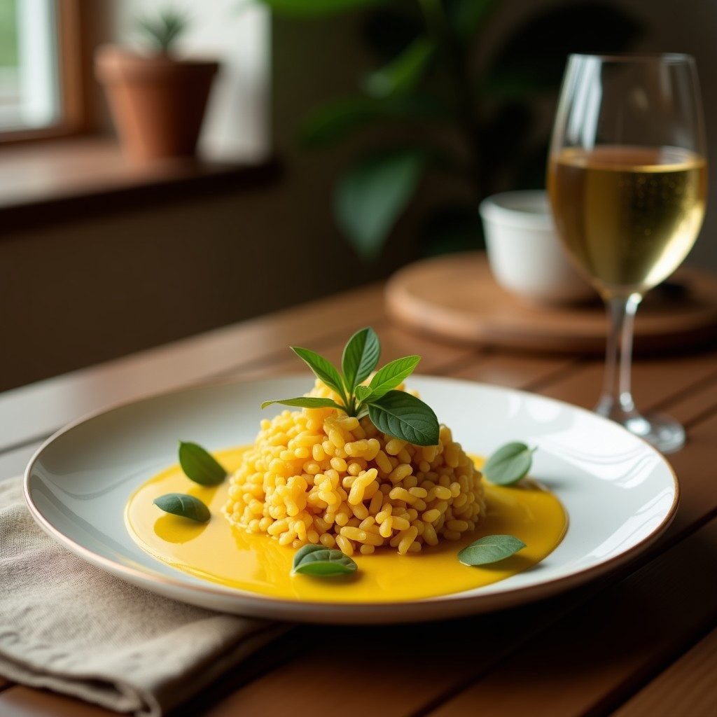 Taza de cerámica blanca con bebida dorada de túrmico y limón con jengibre, humeante, sobre una mesa de madera rústica con rodajas de limón, raíz de túrmico fresca y jengibre al lado. Tónico ayurvédico energizante.