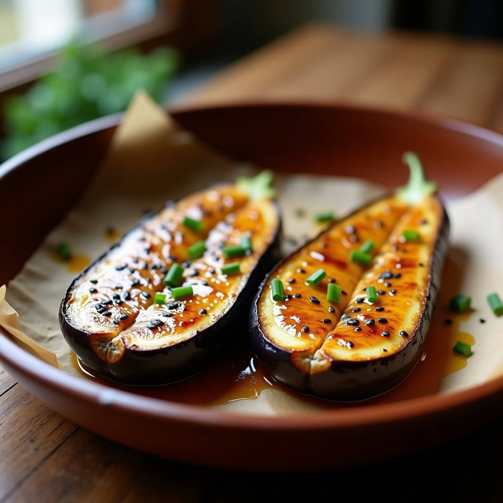 Berengenas al Miso y Miel: Receta Vegana en Horno con Glaseado Dulce-Salado en 25 Minutos