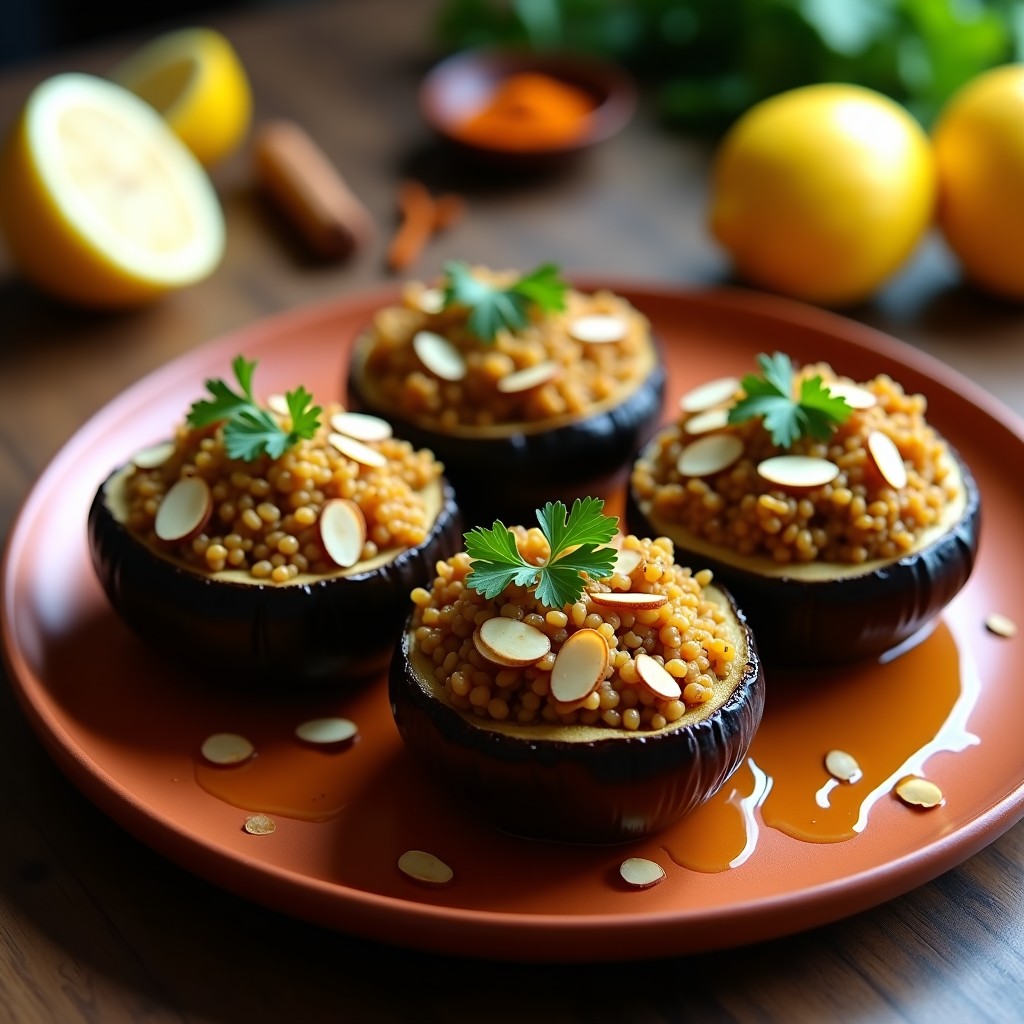 Berengenas Rellenas de Lentejas y Arroz Basmati: Receta Vegana y Reconfortante en Horno en 35 Minutos