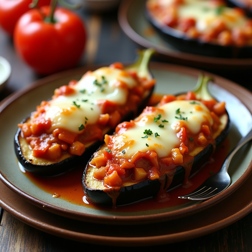 Berenjenas Rellenas de Pollo y Verduras Gratinadas: Receta Saludable y Fácil al Horno