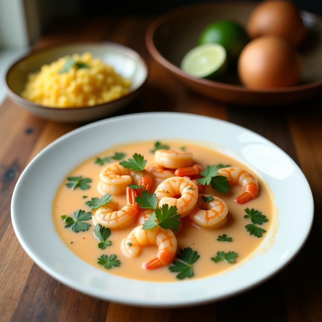 Bobó de Camarón con Leche de Coco y Cilantro: Receta Brasileira Sin Gluten