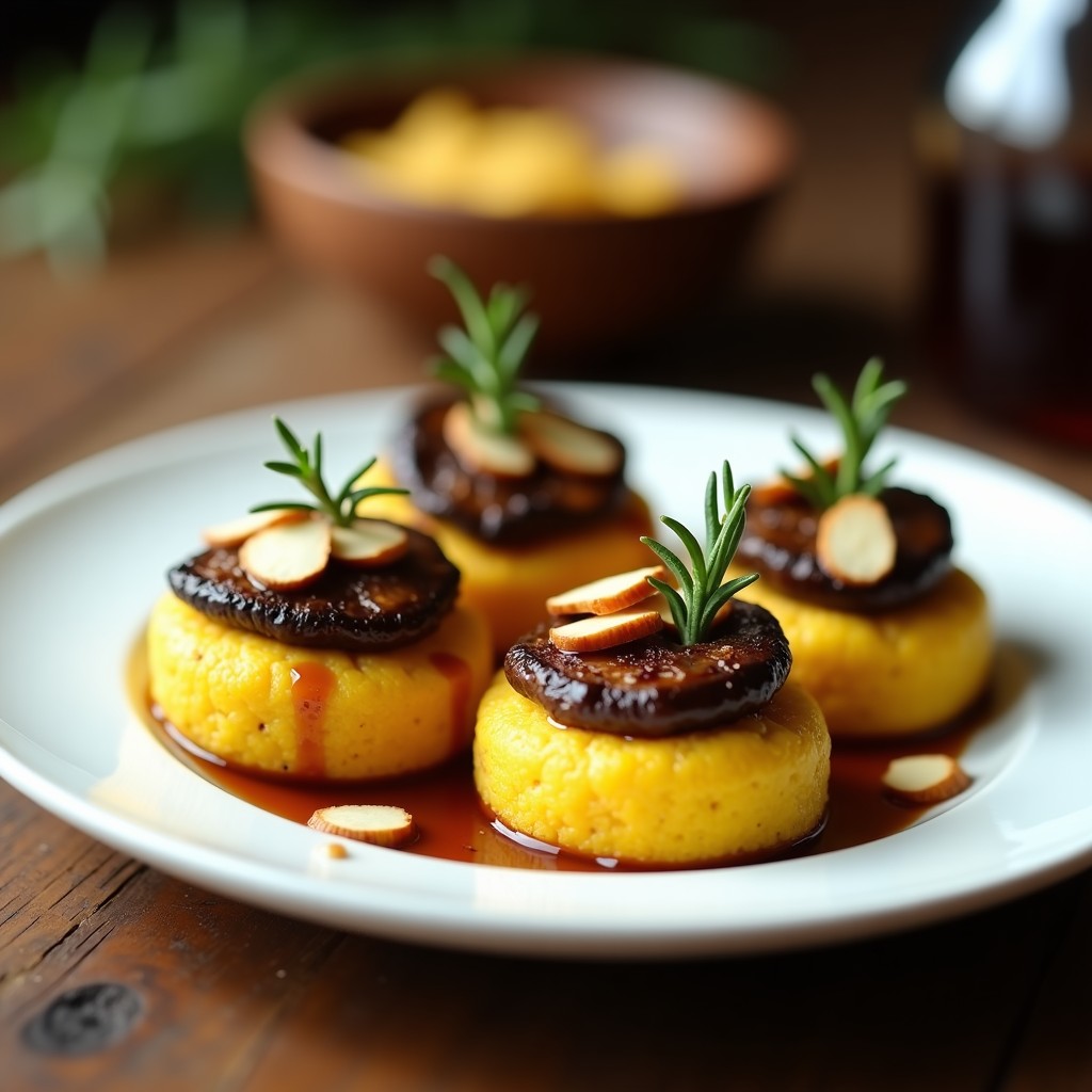 Bocaditos de Polenta y Champiñones Portobello: Receta Italiana en Airfryer Sin Gluten