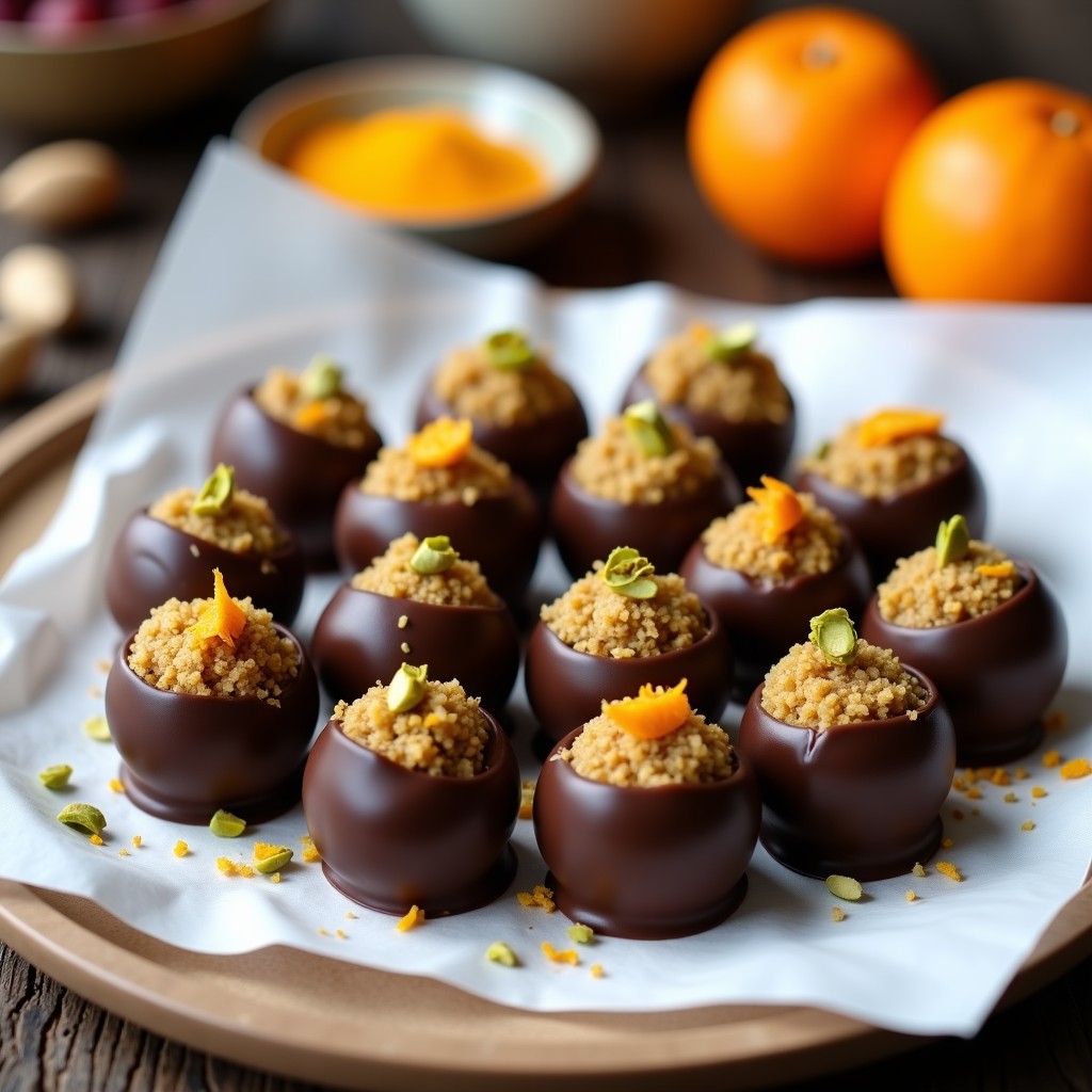 Bolitas de Dátiles y Pistacho con Cobertura de Chocolate 100%: Snack Keto Sin Azúcar