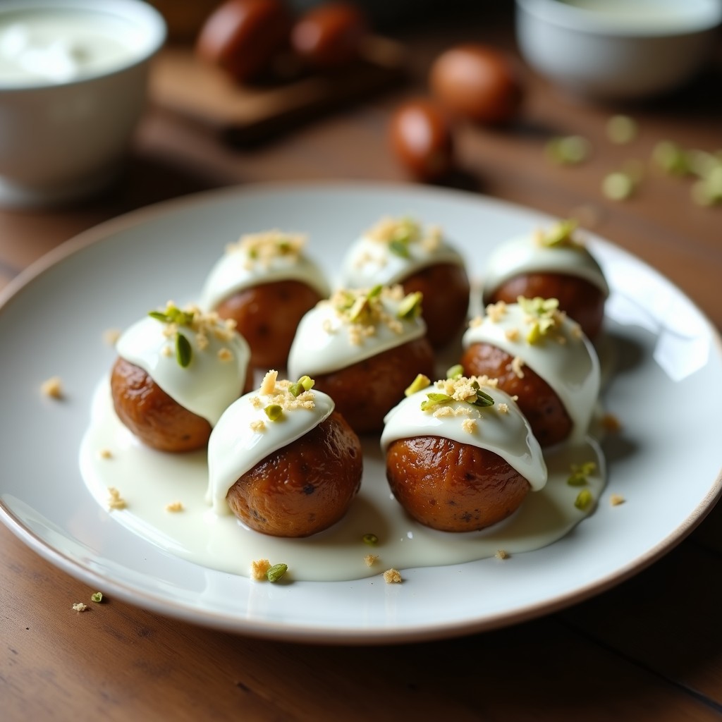 Bolitas de dátiles y pistacho con cobertura de yogur griego: Postre saludable sin horno