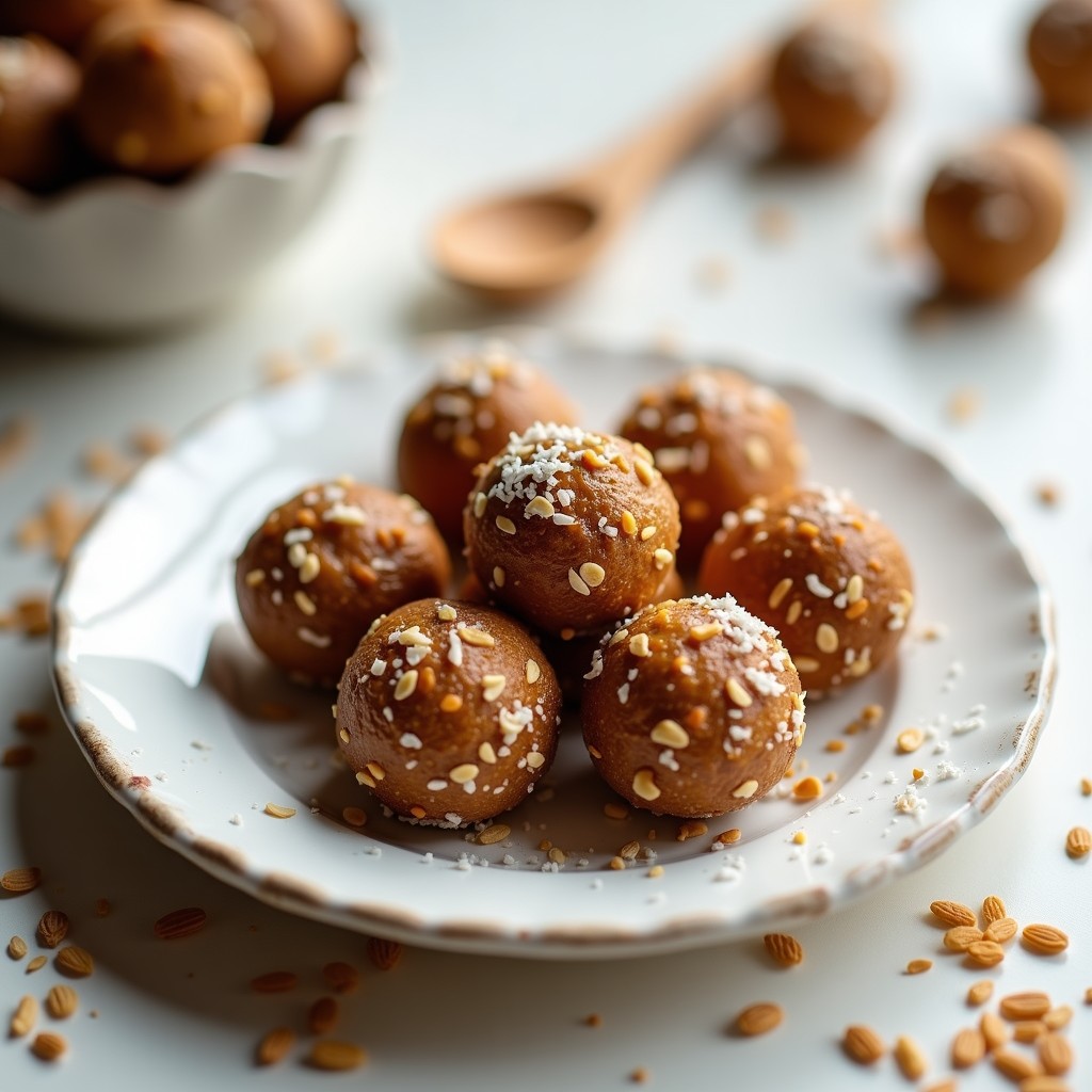 Bolitas de Dátiles y Semillas de Lino Doradas: Snack Energético Sin Horno y Sin Azúcar